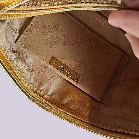 Vintage Whiting and Davis Metallic Metal Mesh Evening Bag Purse Gold Zipper - Picture 5 of 11